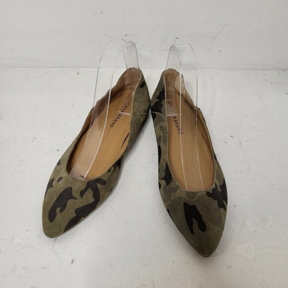 Lucky Brand Bylando Camo Print Pointed Toe Ballet Flats Size 7M - Picture 1 of 10